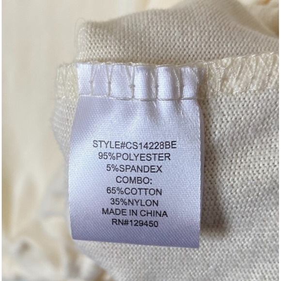 NWT Como Blu‎ Womens Top Sweater Cowl Neck Long Sleeve Lace Size L - Picture 9 of 10